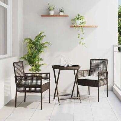 Ensemble de Bistro de Jardin Vidaxl Marron 3 Pièces - Mobilier d'Extérieur - Publicité Ensemble de Bistro de Jardin Vidaxl Marron 3 Pièces - Mobilier d'Extérieur - Publicité