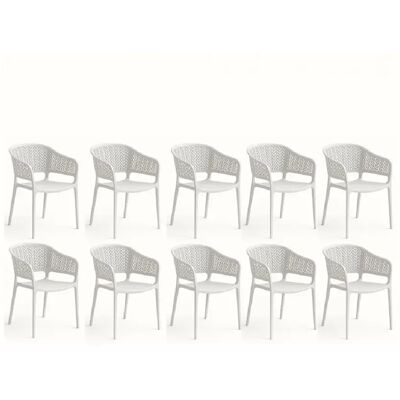 pegane Chaises de jardin empilables lot de 10 - Publicité pegane Chaises de jardin empilables lot de 10 - Publicité