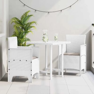 Ensemble de Chaises de Jardin - Taupe Blanc - Rattan Plastique - Mobilier Extérieur - Publicité Ensemble de Chaises de Jardin - Taupe Blanc - Rattan Plastique - Mobilier Extérieur - Publicité