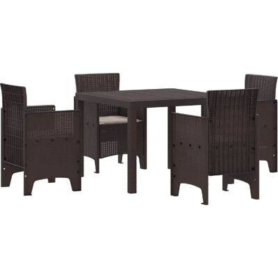 vidaXL - 5-Pièces - Marron Poly-rattan - Ensemble Jardin - Publicité vidaXL - 5-Pièces - Marron Poly-rattan - Ensemble Jardin - Publicité