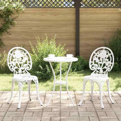 Ensemble de Bistro de Jardin Vidaxl - Blanc - Métal Durable, Compact & Élégant - Publicité Ensemble de Bistro de Jardin Vidaxl - Blanc - Métal Durable, Compact & Élégant - Publicité