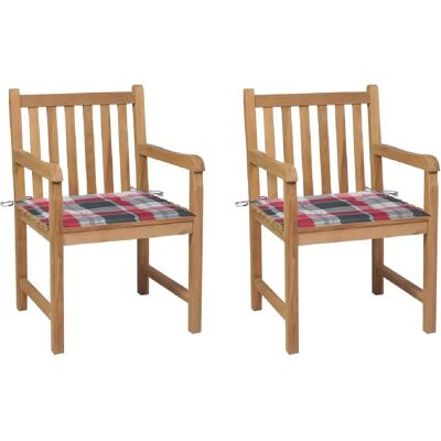 Ensemble de Chaises de Jardin vidaXL - Teck Résistant avec Coussins - Publicité Ensemble de Chaises de Jardin vidaXL - Teck Résistant avec Coussins - Publicité