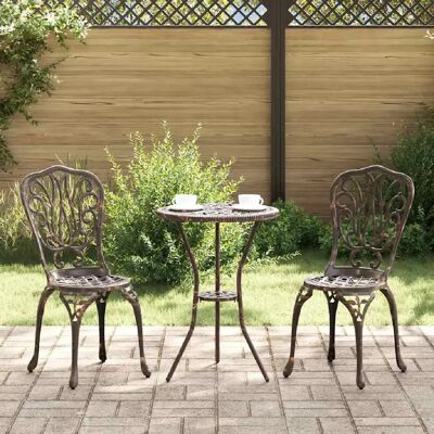 Ensemble Bistro de Jardin Vidaxl - Fonte d'Argent, Finition Bronze - Publicité Ensemble Bistro de Jardin Vidaxl - Fonte d'Argent, Finition Bronze - Publicité