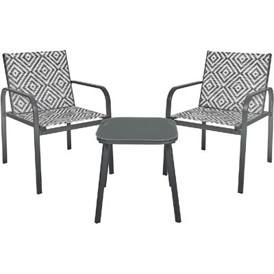 The Home Deco Factory Salon de jardin en aluminium et texaline 2 places MEXICO - Gris - Publicité The Home Deco Factory Salon de jardin en aluminium et texaline 2 places MEXICO - Gris - Publicité