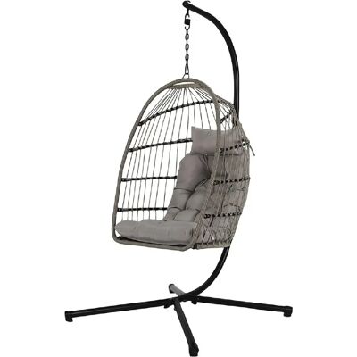 The Home Deco Factory Fauteuil suspendu HANOI - Gris - Publicité The Home Deco Factory Fauteuil suspendu HANOI - Gris - Publicité