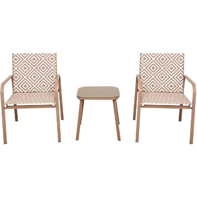 The Home Deco Factory Salon de jardin en aluminium et texaline 2 places MEXICO - Beige - Publicité The Home Deco Factory Salon de jardin en aluminium et texaline 2 places MEXICO - Beige - Publicité