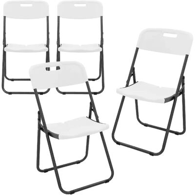 Ecd Germany Lot de 4 chaises pliantes blanc mat cadre métallique de jardin bistrot camping - Publicité Ecd Germany Lot de 4 chaises pliantes blanc mat cadre métallique de jardin bistrot camping - Publicité
