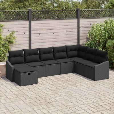 Vidaxl - Ensemble de canapé de jardin 8 pièces en polyrotin - Coussins noirs - Publicité Vidaxl - Ensemble de canapé de jardin 8 pièces en polyrotin - Coussins noirs - Publicité