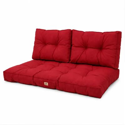 Déco Arts Coussins pour salon de jardin capitonné 120x60cm rouge - Publicité Déco Arts Coussins pour salon de jardin capitonné 120x60cm rouge - Publicité