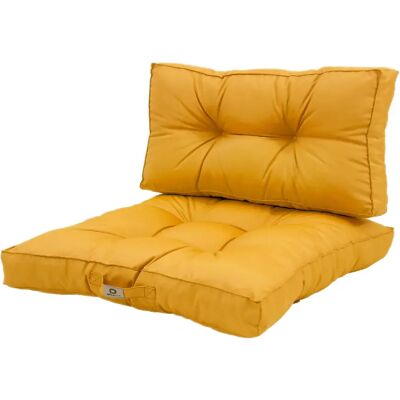 Déco Arts Coussins pour salon de jardin capitonné 60x60cm jaune - Publicité Déco Arts Coussins pour salon de jardin capitonné 60x60cm jaune - Publicité
