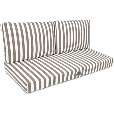 Déco Arts Coussins pour salon de jardin déhoussable 100x50cm Rayure beige - Publicité Déco Arts Coussins pour salon de jardin déhoussable 100x50cm Rayure beige - Publicité