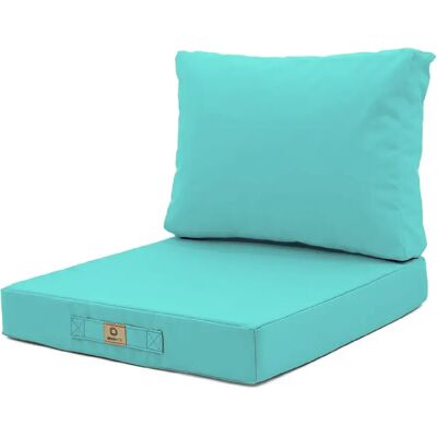 Déco Arts Coussins pour salon de jardin déhoussable 50x50cm Bleu caraïbes - Publicité Déco Arts Coussins pour salon de jardin déhoussable 50x50cm Bleu caraïbes - Publicité