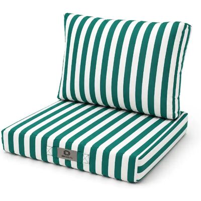 Déco Arts Coussins pour salon de jardin déhoussable 60x60cm Rayure vert - Publicité Déco Arts Coussins pour salon de jardin déhoussable 60x60cm Rayure vert - Publicité