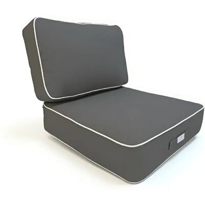 Déco Arts Coussins salon jardin premium déhoussable 60x60cm Gris foncé - Publicité Déco Arts Coussins salon jardin premium déhoussable 60x60cm Gris foncé - Publicité