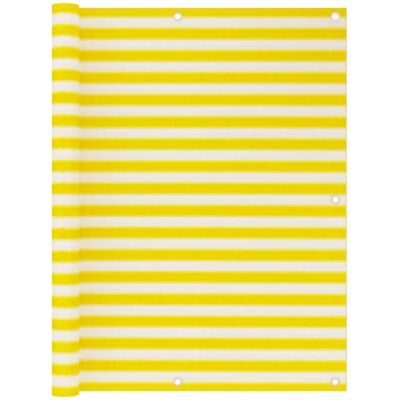 vidaXL Écran de Confidentialité Balcon Jaune et Blanc 120x600 cm HDPE - Publicité vidaXL Écran de Confidentialité Balcon Jaune et Blanc 120x600 cm HDPE - Publicité