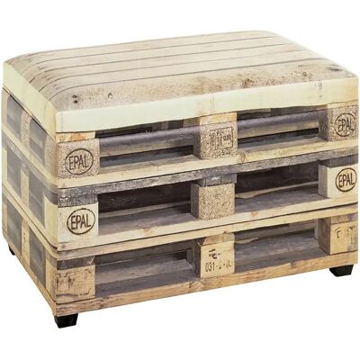 Haku Meubles Banquette de rangement - Palette de motifs - 58cm - Publicité Haku Meubles Banquette de rangement - Palette de motifs - 58cm - Publicité
