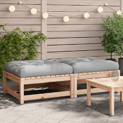 Tabouret de jardin vidaXL avec coussins - Bois de pin - Modulaire - Durable - 70x70cm - Publicité Tabouret de jardin vidaXL avec coussins - Bois de pin - Modulaire - Durable - 70x70cm - Publicité