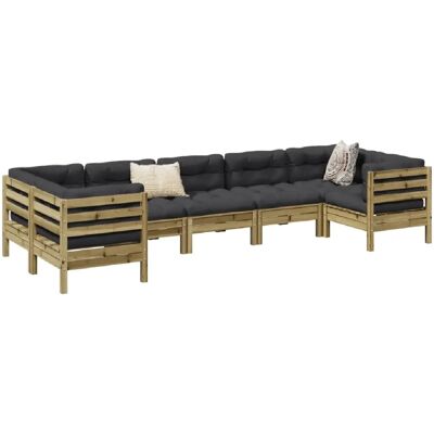 vidaXL Ensemble de Canapés de Jardin 7 pièces avec Coussins - Ensemble de Mobilier de Jardin - Publicité vidaXL Ensemble de Canapés de Jardin 7 pièces avec Coussins - Ensemble de Mobilier de Jardin - Publicité