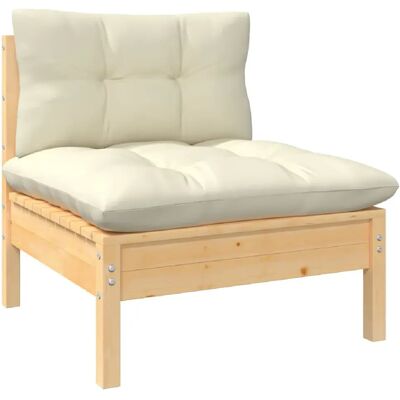 Canapé modulable de jardin vidaXL Crème Pin - Canapé de jardin - Publicité Canapé modulable de jardin vidaXL Crème Pin - Canapé de jardin - Publicité