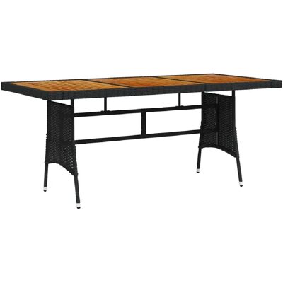 vidaXL Table de jardin Noir 160x70 cm Résine et acacia - Publicité vidaXL Table de jardin Noir 160x70 cm Résine et acacia - Publicité