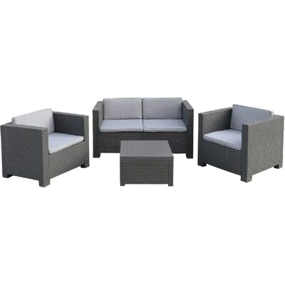 Pegane - Jardin 4P Résine - Anthracite - Ensemble jardin - Publicité Pegane - Jardin 4P Résine - Anthracite - Ensemble jardin - Publicité