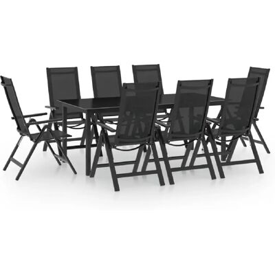 vidaXL Ensemble à manger de jardin 9 pcs - Aluminium anthracite - Publicité vidaXL Ensemble à manger de jardin 9 pcs - Aluminium anthracite - Publicité