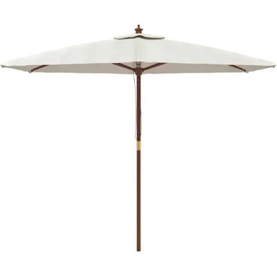 Parapluie de jardin HelloShop26 avec poteau en bois - Protection UV - Publicité Parapluie de jardin HelloShop26 avec poteau en bois - Protection UV - Publicité