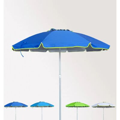 Beachline - Parasol de plage Roma - protection UV anti-vent aluminium 240cm - Publicité Beachline - Parasol de plage Roma - protection UV anti-vent aluminium 240cm - Publicité