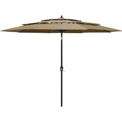vidaXL Parasol de jardin - 3 niveaux - Taupe - Publicité vidaXL Parasol de jardin - 3 niveaux - Taupe - Publicité