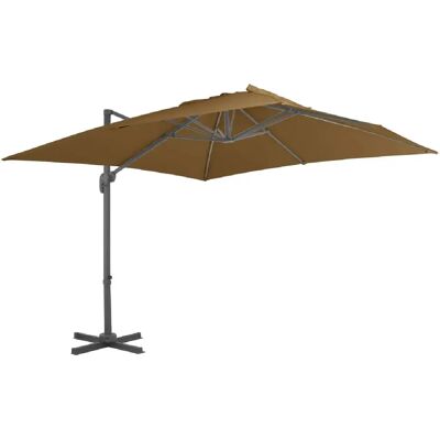 Parasol de jardin Taupe - 8 aluminium 300x300 cm - Publicité Parasol de jardin Taupe - 8 aluminium 300x300 cm - Publicité