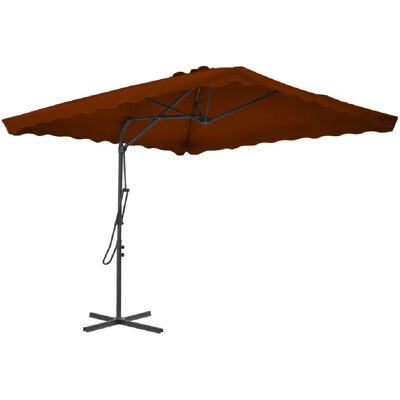 Parasol de jardin avec poteau en acier terracotta - 250 cm ombrage - Publicité Parasol de jardin avec poteau en acier terracotta - 250 cm ombrage - Publicité