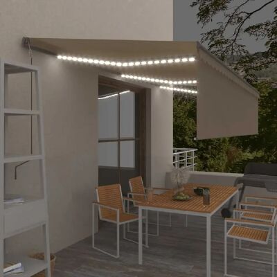 MAISONCHIC Toldo Automático 6x3m avec Capteur de Vent et LED - Publicité MAISONCHIC Toldo Automático 6x3m avec Capteur de Vent et LED - Publicité