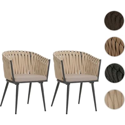 Mendler Chaises de jardin lot de 2 - Beige - Publicité Mendler Chaises de jardin lot de 2 - Beige - Publicité