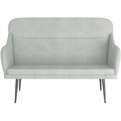 Helloshop26 Banc banquette velours - Gris clair - Publicité Helloshop26 Banc banquette velours - Gris clair - Publicité