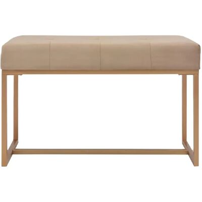 HelloShop26 - Banco puf 80 cm - beige - velours - Ottoman - Publicité HelloShop26 - Banco puf 80 cm - beige - velours - Ottoman - Publicité
