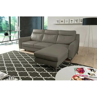 Venesetti Canapé d'angle convertible GIANNI - Cuir taupe - Publicité Venesetti Canapé d'angle convertible GIANNI - Cuir taupe - Publicité