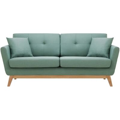 Concept Usine Canapé 3 places scandinave et 2 coussins en tissu vert d'eau HOGA - Publicité Concept Usine Canapé 3 places scandinave et 2 coussins en tissu vert d'eau HOGA - Publicité