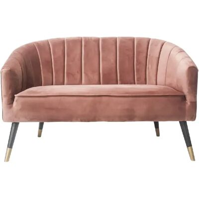 LEITMOTIV Canapé 2 places Décoration en polyester effet velours - Rose - Publicité LEITMOTIV Canapé 2 places Décoration en polyester effet velours - Rose - Publicité