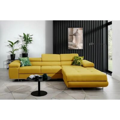 Venesetti Armel - Canapé d'angle convertible - 5 places - Jaune moutarde - Publicité Venesetti Armel - Canapé d'angle convertible - 5 places - Jaune moutarde - Publicité