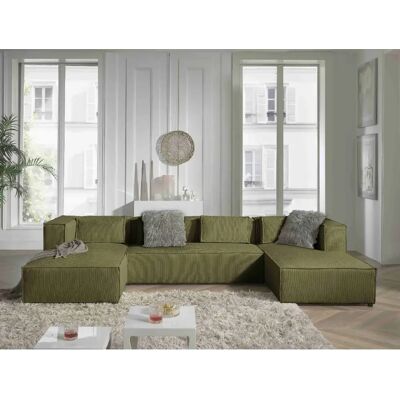 Lisa design Canapé panoramique Stella - Vert - Publicité Lisa design Canapé panoramique Stella - Vert - Publicité