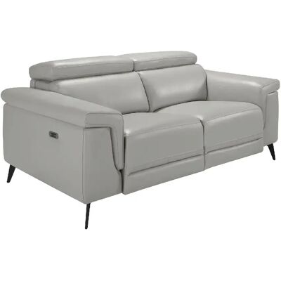 Angel Cerda Canapé relax 2 places en cuir gris - Publicité Angel Cerda Canapé relax 2 places en cuir gris - Publicité