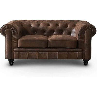 Générique Canapé Chesterfield 2 places - Marron - Publicité Générique Canapé Chesterfield 2 places - Marron - Publicité