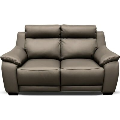 Venesetti Canapé droit relax cuir - Taupe - Publicité Venesetti Canapé droit relax cuir - Taupe - Publicité