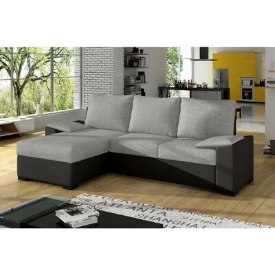 Venesetti Canapé d'angle LUCAS - Gris/Noir - Publicité Venesetti Canapé d'angle LUCAS - Gris/Noir - Publicité