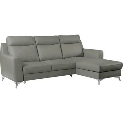 Venesetti GIANNI - Canapé d'angle convertible - Gris clair cuir - Publicité Venesetti GIANNI - Canapé d'angle convertible - Gris clair cuir - Publicité