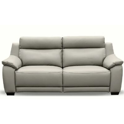 Venesetti Canapé droit relax électrique cuir - Gris - Publicité Venesetti Canapé droit relax électrique cuir - Gris - Publicité