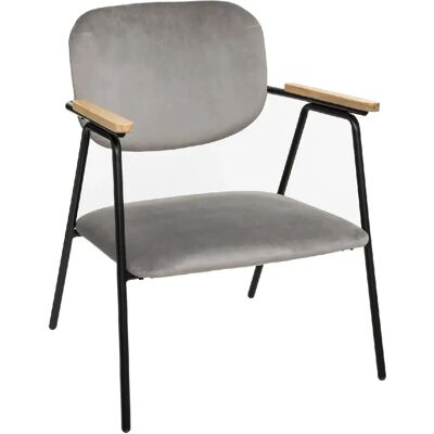 ATMOSPHERA Fauteuil design en velours Dyer - Gris - Publicité ATMOSPHERA Fauteuil design en velours Dyer - Gris - Publicité