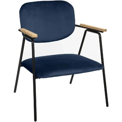 ATMOSPHERA Fauteuil design en velours Dyer - Bleu - Publicité ATMOSPHERA Fauteuil design en velours Dyer - Bleu - Publicité