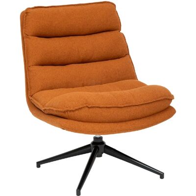 ATMOSPHERA Fauteuil pivotant en tissu et pieds métal HARPER - Terracotta - Publicité ATMOSPHERA Fauteuil pivotant en tissu et pieds métal HARPER - Terracotta - Publicité