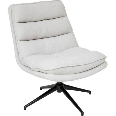 ATMOSPHERA Fauteuil pivotant en tissu et pieds métal HARPER - Lin - Publicité ATMOSPHERA Fauteuil pivotant en tissu et pieds métal HARPER - Lin - Publicité